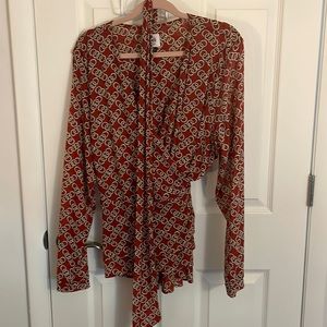 Blouse - cabi deep red with pattern. XXL